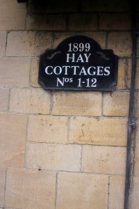 Naunton Park Hays Cottages Almshouses sign
