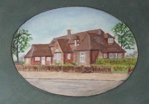 Jesse Mary Chambers Almshouses illustration by DM Hibbe, 2004 - elderly accommodation in Cheltenham